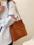 Medium Square Bag Brown Pocket Front For Daily