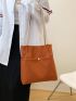 Medium Square Bag Brown Pocket Front For Daily