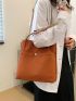 Medium Square Bag Brown Pocket Front For Daily