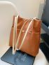 Medium Square Bag Brown Pocket Front For Daily