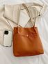 Medium Square Bag Brown Pocket Front For Daily