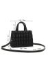 Double Handle Ruched Bag PU