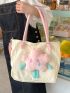 Large Shoulder Tote Bag Star Decor Fashionable For Daily