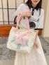 Large Shoulder Tote Bag Star Decor Fashionable For Daily