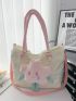 Large Shoulder Tote Bag Star Decor Fashionable For Daily