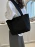 Small Shoulder Tote Bag Black Minimalist For Daily