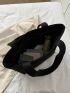 Small Shoulder Tote Bag Black Minimalist For Daily