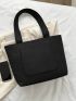 Small Shoulder Tote Bag Black Minimalist For Daily