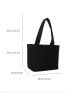 Small Shoulder Tote Bag Black Minimalist For Daily