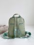 Quilted Classic Backpack Green Fashionable For Daily