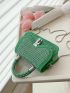 Mini Square Bag Studded Decor Flap Top Handle