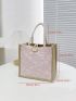 Mini Square Bag Floral Pattern Double Handle For Daily