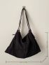 Oversized Hobo Bag Casual Polyester Black For Daily Life