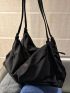 Oversized Hobo Bag Casual Polyester Black For Daily Life