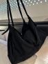 Oversized Hobo Bag Casual Polyester Black For Daily Life