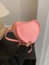 Mini Novelty Bag Crocodile Embossed Heart Design Polyester For Daily Life