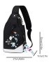 Mini Sling Bag Astronaut Pattern With Random Bag Charm For Daily Life