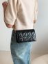 Mini Square Bag Quilted Chain Strap Elegant Solid Color