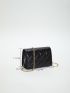 Mini Square Bag Quilted Chain Strap Elegant Solid Color