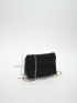 Quilted Square Bag Small Flap Black