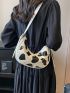 Cow Pattern Hobo Bag PU For Daily Life