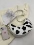 Cow Pattern Hobo Bag PU For Daily Life