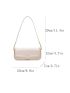 Flap Baguette Bag PU White For Daily Life