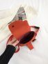 Mini Saddle Bag Release Buckle Decor Neon Orange Funky For Daily Life