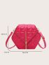 Mini Flap Novelty Bag Quilted Pattern Tassel Decor Neon Pink