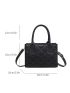 Quilted Square Bag Mini Double Handle Black