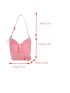 Stitch Detail Bucket Bag Pink PU For Daily Life