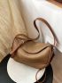 Minimalist Hobo Bag Medium Contrast Binding Zipper