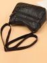 Braid Detail Crossbody Bag, Fashion Metal Decor Crossbody Bag, Women's Soft Artificial Leather Purse With Multi Zipper