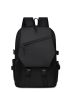 Release Buckle Decor Flap Backpack Black For School