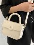 Flap Square Bag PU White For Daily Life