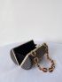 Mini Box Bag Studded & Faux Pearl Decor For Party