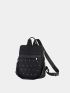 Studded Decor Classic Backpack Lightweight Quilted Detail With Zipper Fashionable For Daily Life