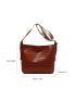 Crocodile Embossed Square Bag Adjustable Strap With Zipper PU Elegant For Daily Life