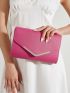 Neon Pink Chain Flap Square Bag