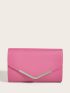 Neon Pink Chain Flap Square Bag