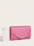 Neon Pink Chain Flap Square Bag