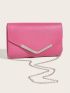 Neon Pink Chain Flap Square Bag