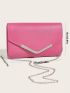 Neon Pink Chain Flap Square Bag