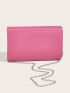 Neon Pink Chain Flap Square Bag