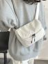 Zip Front Square Bag Nylon Minimalist For Daily Life