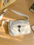 Zip Front Square Bag Nylon Minimalist For Daily Life