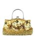 Beaded & Sequin Decor Evening Bag Kiss Lock Design for Party