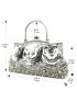 Sequin & Flower Decor Evening Bag Kiss Lock Design for Party