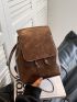 Mini Fashion Backpack Minimalist Brown With Adjustable Strap