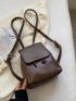 Mini Fashion Backpack Minimalist Brown With Adjustable Strap